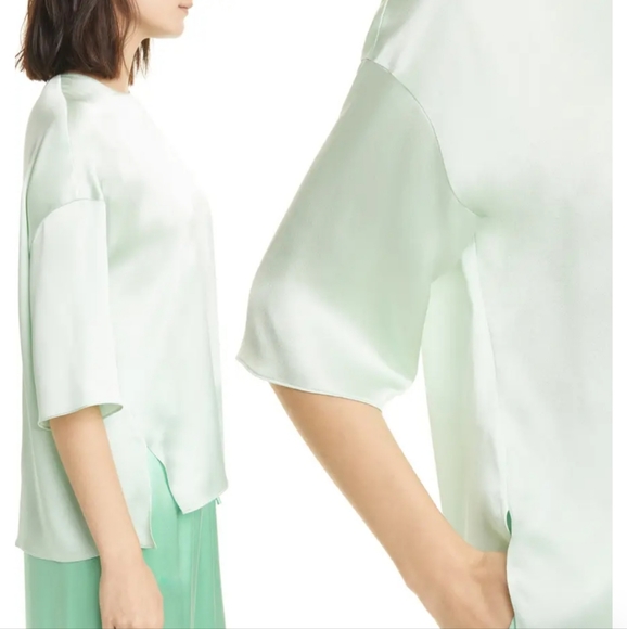 NWT Vince Seafoam Silk Boxy Top, Size XS - Picture 2 of 6